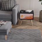 LUMINOUS SUNLIGHT Nightstand in Black Finish