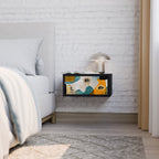 ABSTRACT FACES Nightstand in Black Finish