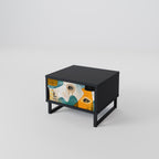 ABSTRACT FACES Nightstand in Black Finish