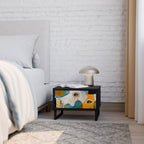 ABSTRACT FACES Nightstand in Black Finish
