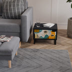 ABSTRACT FACES Nightstand in Black Finish