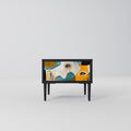 ABSTRACT FACES Nightstand in Black Finish