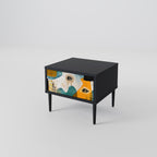 ABSTRACT FACES Nightstand in Black Finish
