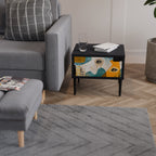 ABSTRACT FACES Nightstand in Black Finish