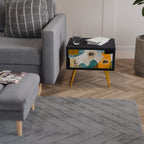 ABSTRACT FACES Nightstand in Black Finish