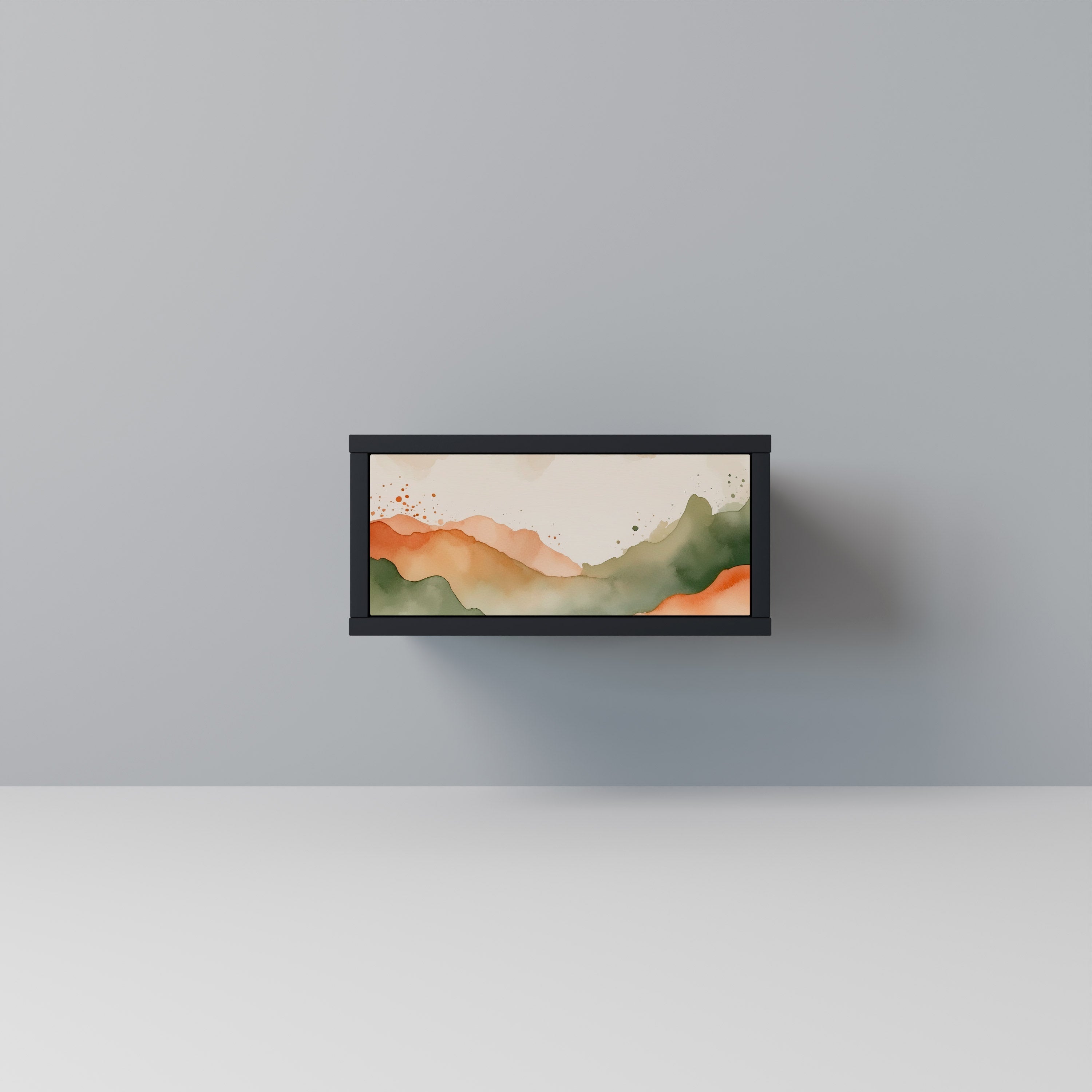 WATERCOLOUR PEAKS Nachttisch in Schwarz
