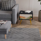 WATERCOLOUR PEAKS Nachttisch in Schwarz