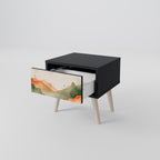 WATERCOLOUR PEAKS Nachttisch in Schwarz