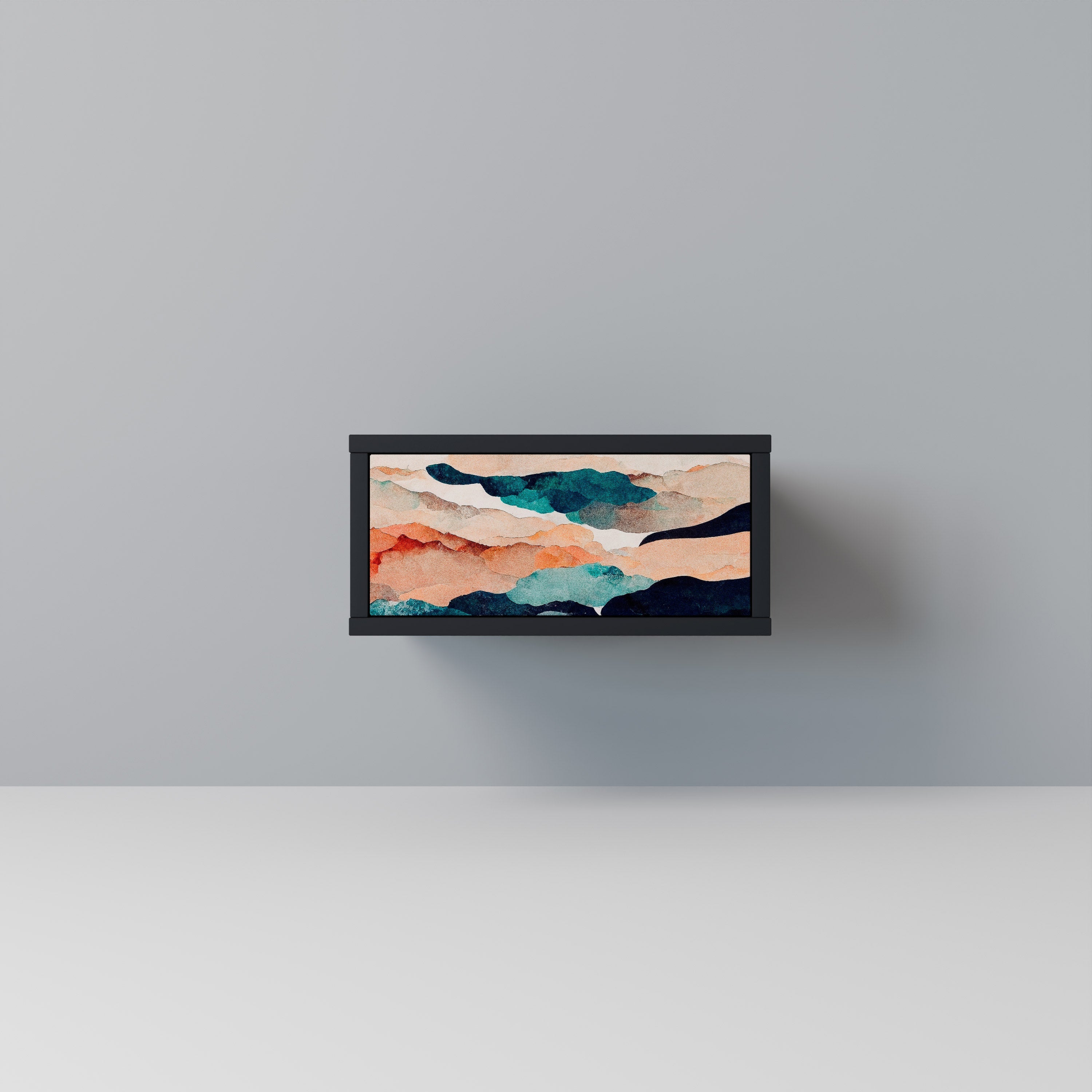 ABSTRACT LANDSCAPE Nachttisch in Schwarz