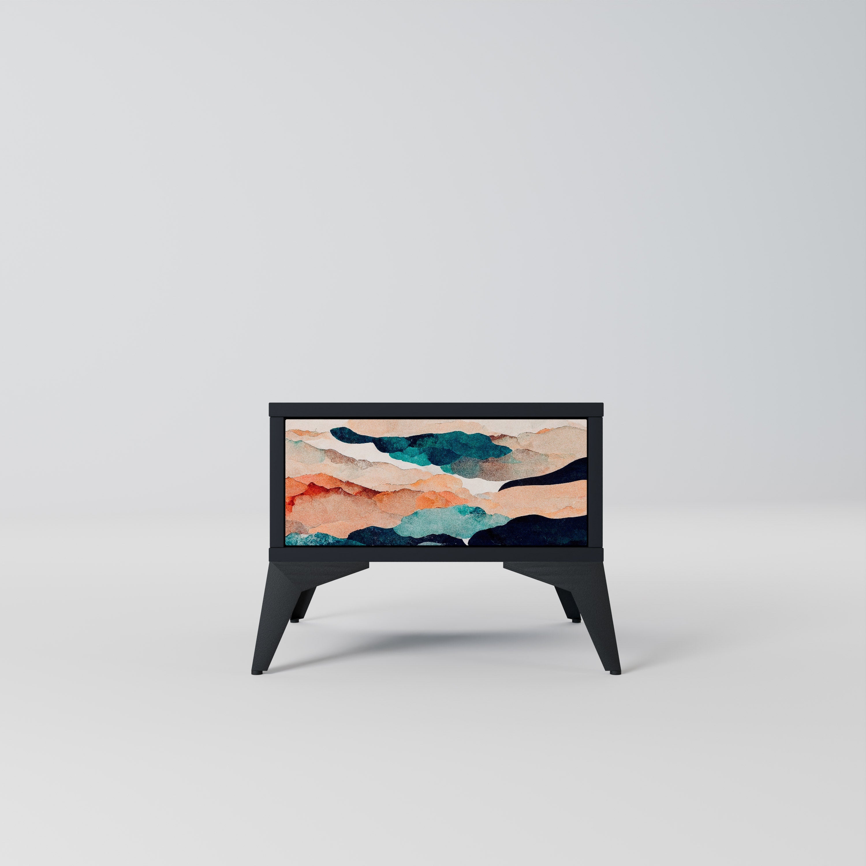ABSTRACT LANDSCAPE Nachttisch in Schwarz
