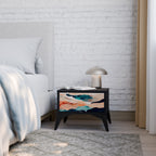 ABSTRACT LANDSCAPE Nachttisch in Schwarz