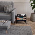 ABSTRACT LANDSCAPE Nachttisch in Schwarz