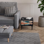 ABSTRACT LANDSCAPE Nachttisch in Schwarz