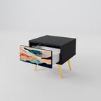 ABSTRACT LANDSCAPE Nachttisch in Schwarz