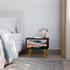 ABSTRACT LANDSCAPE Nachttisch in Schwarz