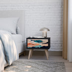 ABSTRACT LANDSCAPE Nachttisch in Schwarz