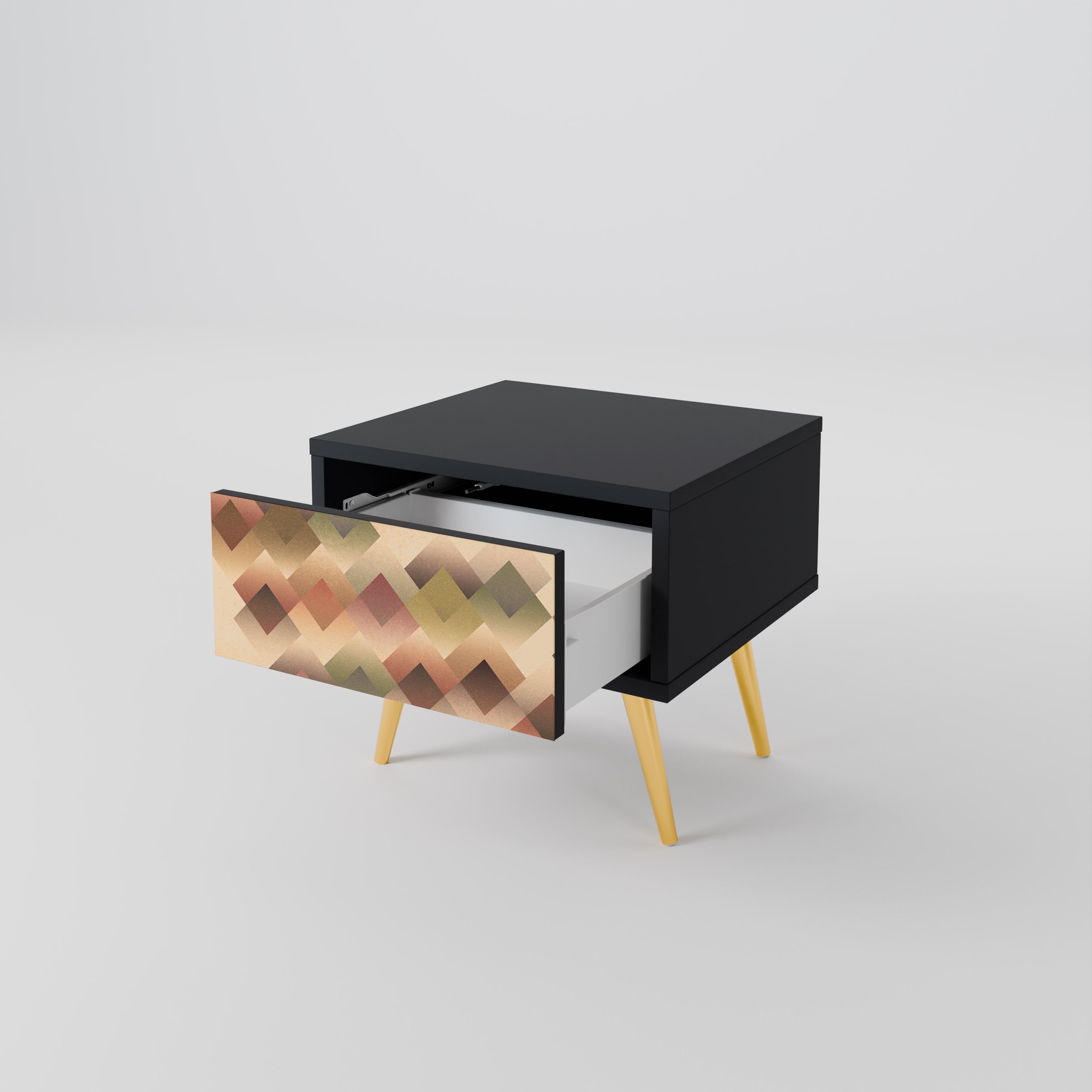 GEOMETRIC FUSION Nachttisch in Schwarz