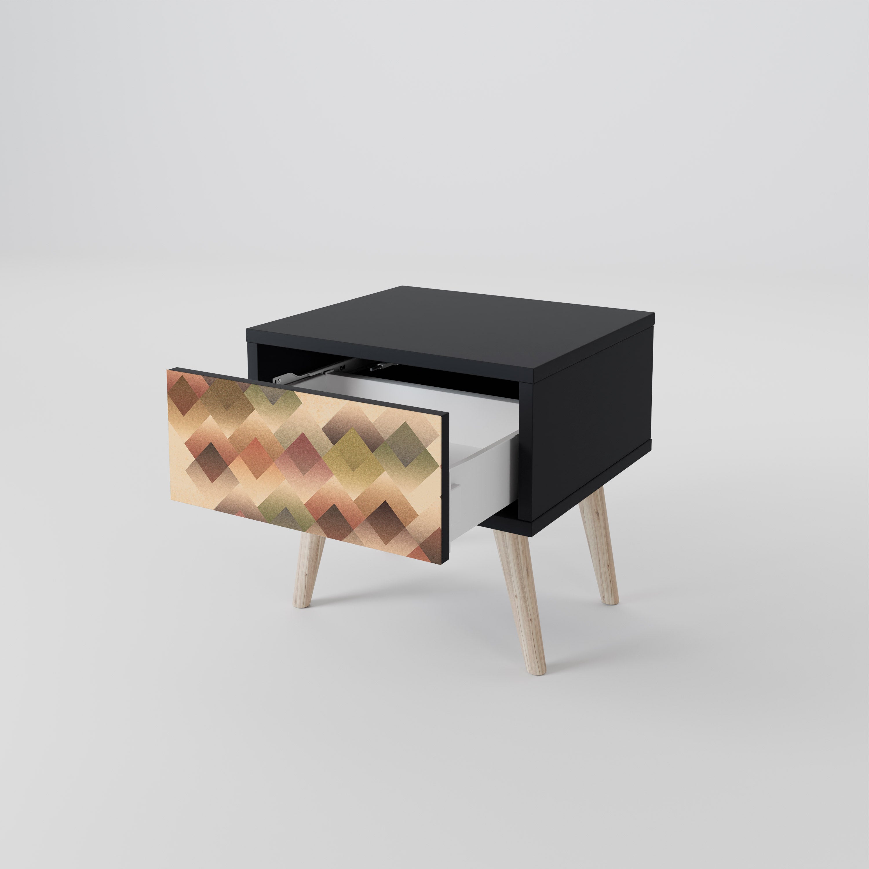 GEOMETRIC FUSION Nachttisch in Schwarz