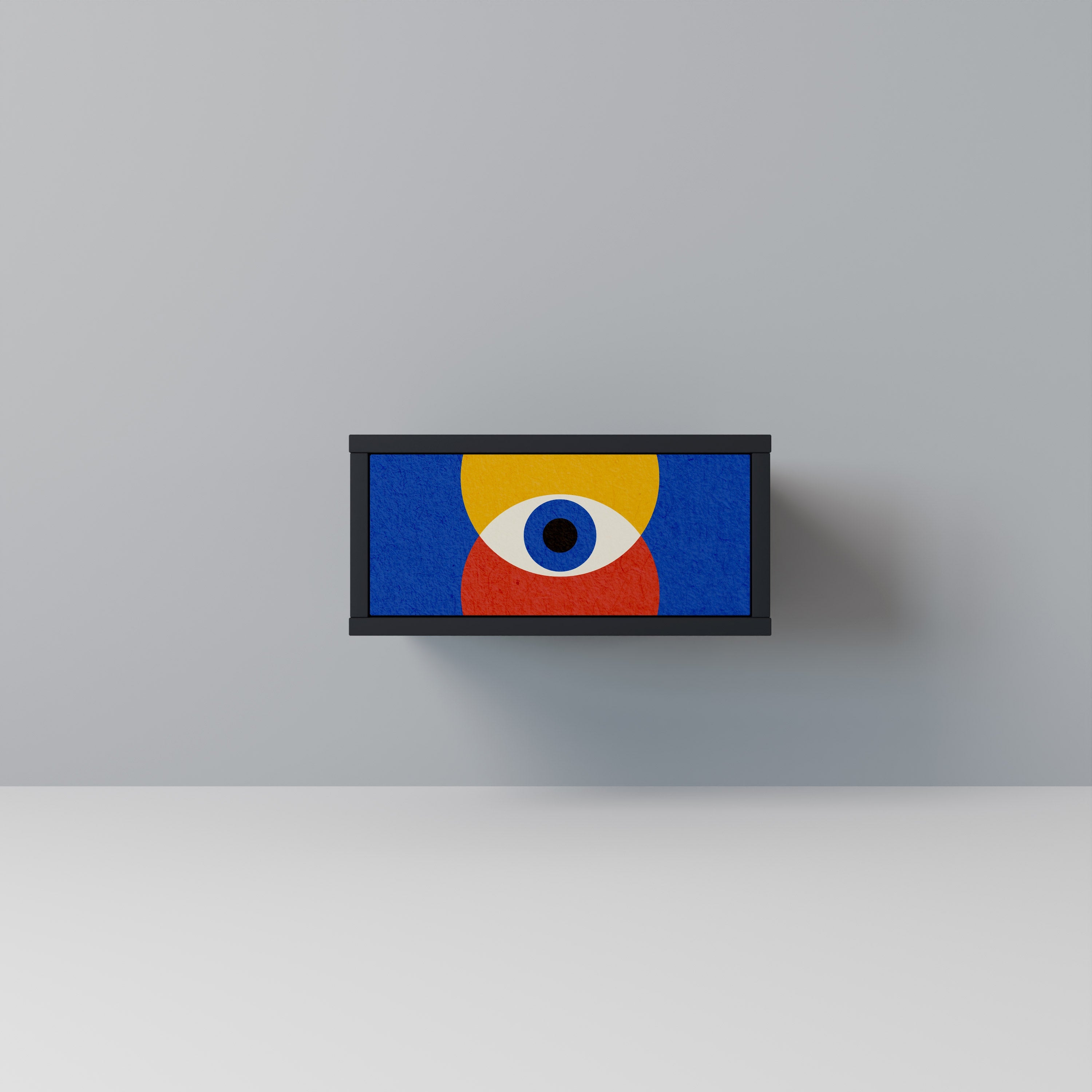 GEOMETRIC EYES Nachttisch in Schwarz