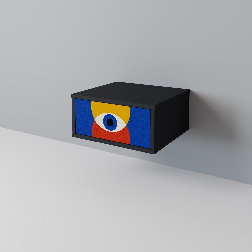 GEOMETRIC EYES Nachttisch in Schwarz