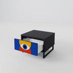 GEOMETRIC EYES Nachttisch in Schwarz