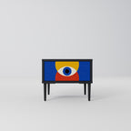 GEOMETRIC EYES Nachttisch in Schwarz