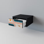 TWO HALVES Nachttisch in Schwarz