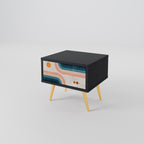 TWO HALVES Nachttisch in Schwarz