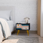 TWO HALVES Nachttisch in Schwarz