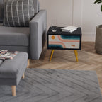 TWO HALVES Nachttisch in Schwarz