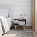 TWO HALVES Nachttisch in Schwarz