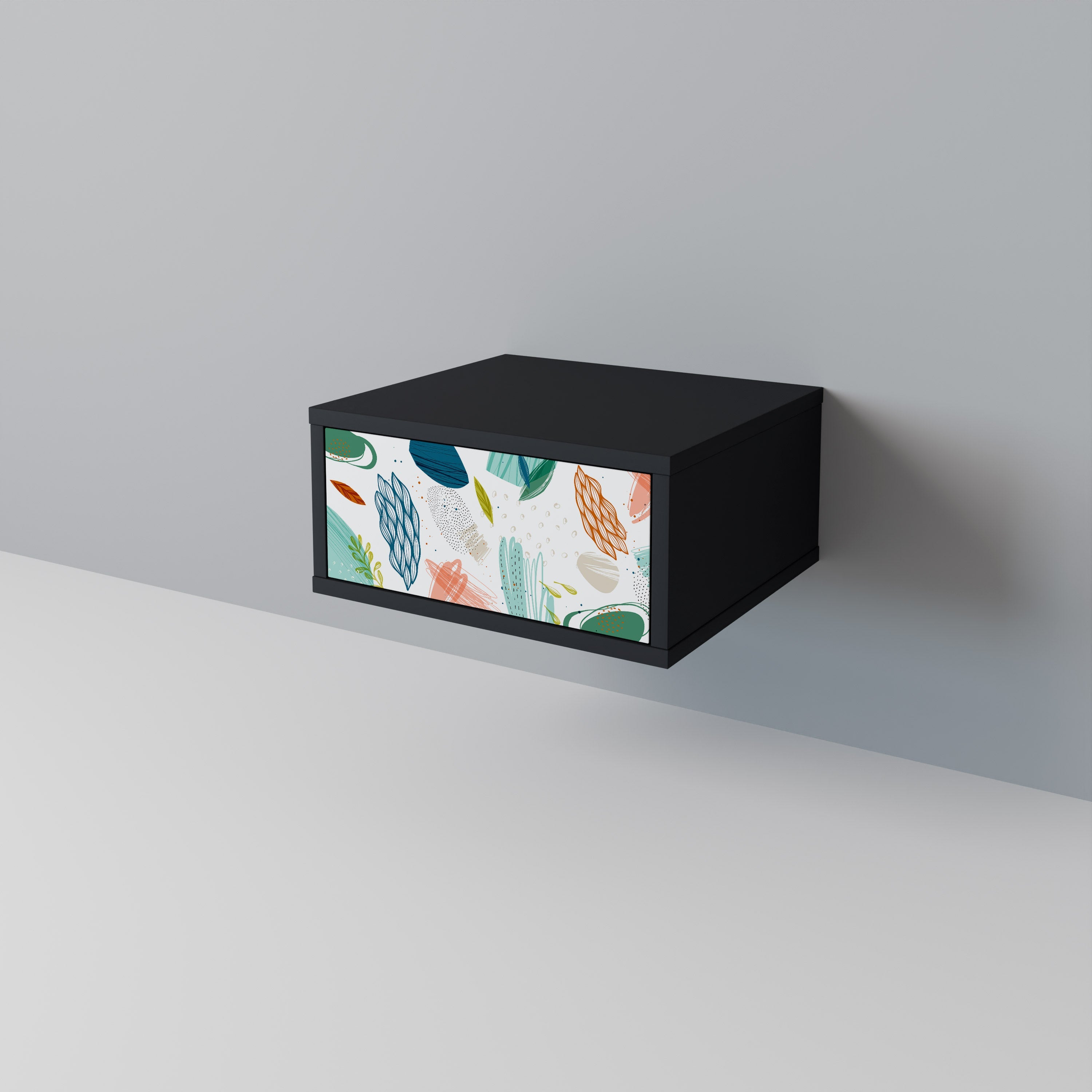 BOTANICAL HURRICANE Nachttisch in Schwarz