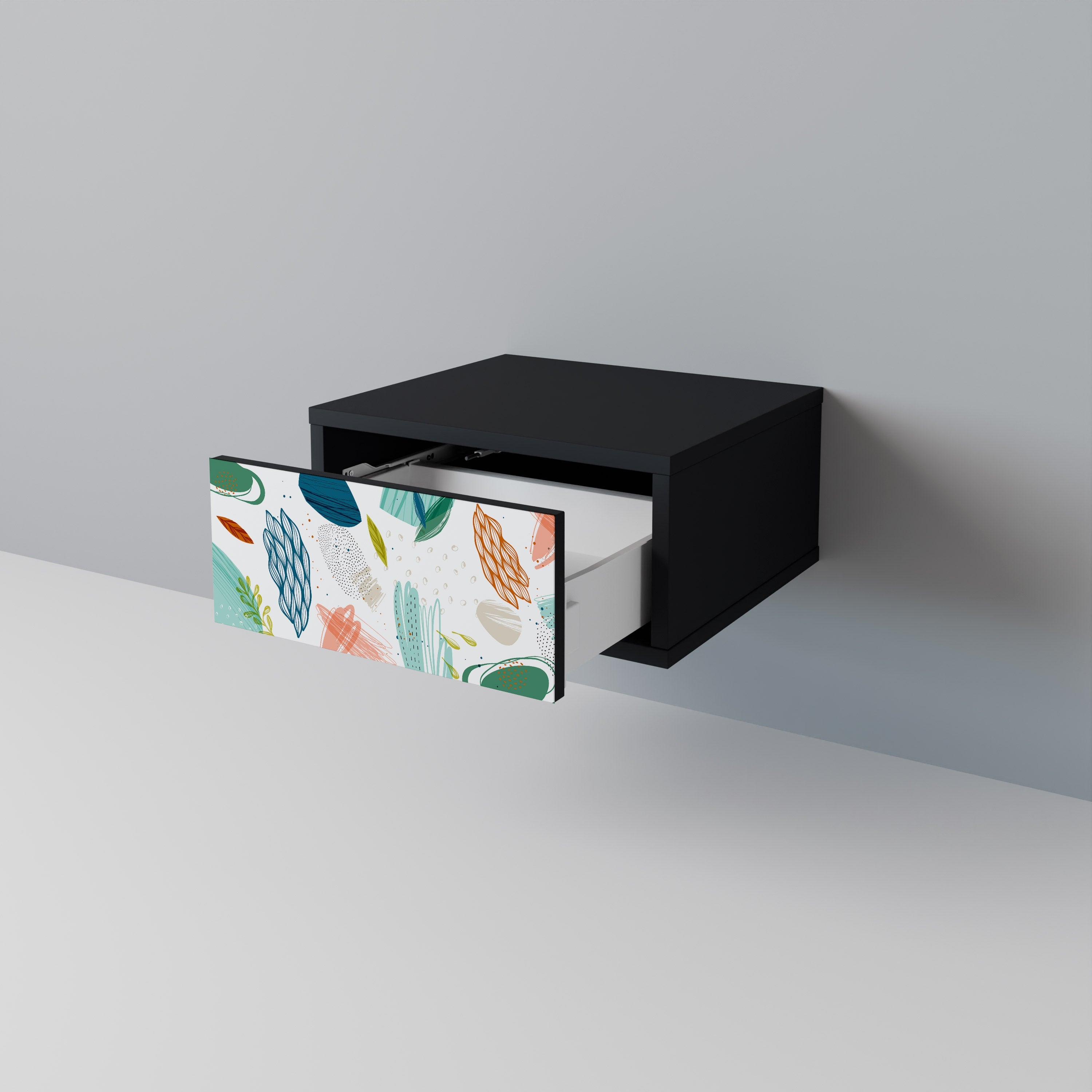 BOTANICAL HURRICANE Nachttisch in Schwarz