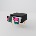 GEOMETRIC RHAPSODY Nachttisch in Schwarz