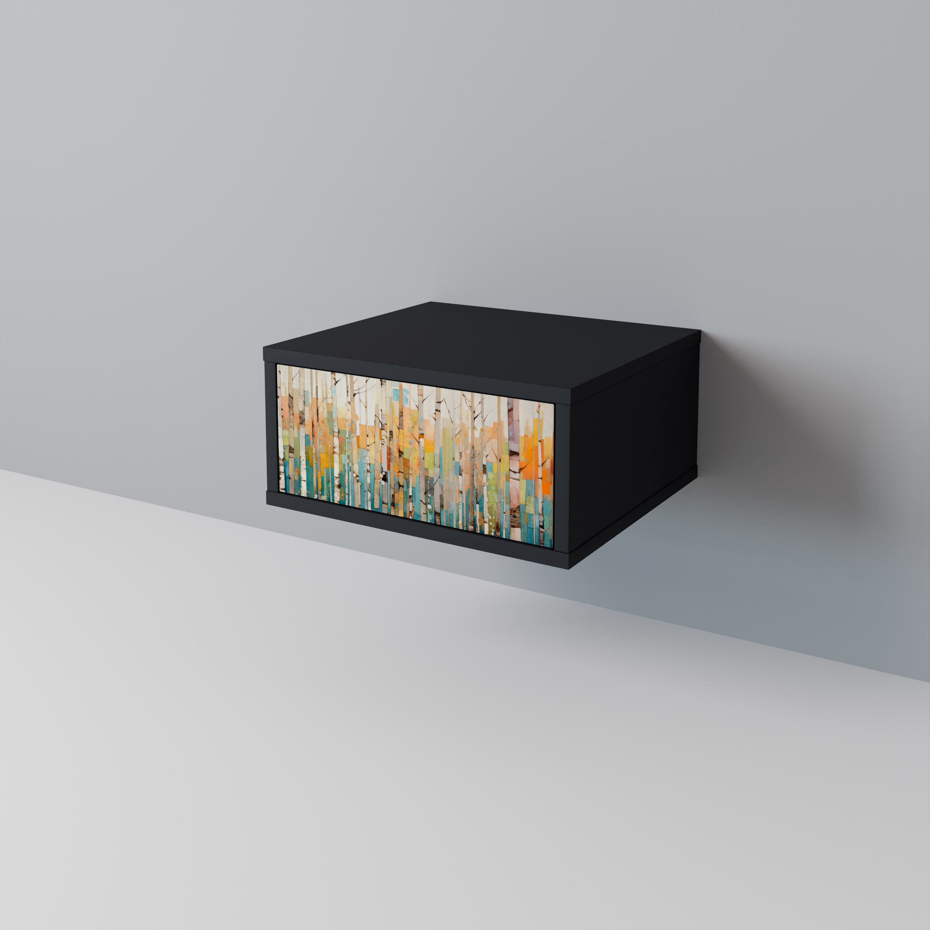 BIRCH KALEIDOSCOPE Nachttisch in schwarzem Finish