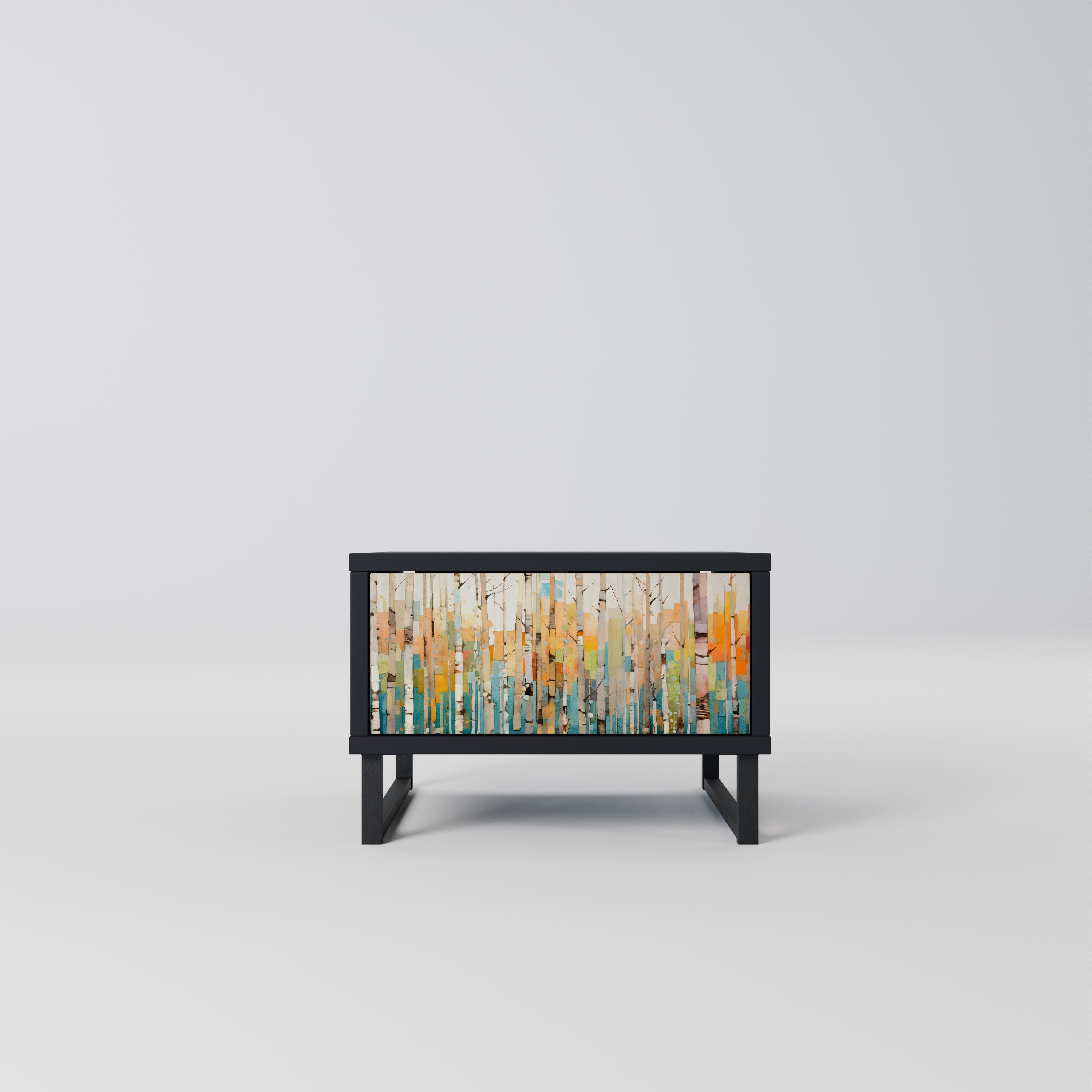BIRCH KALEIDOSCOPE Nachttisch in schwarzem Finish