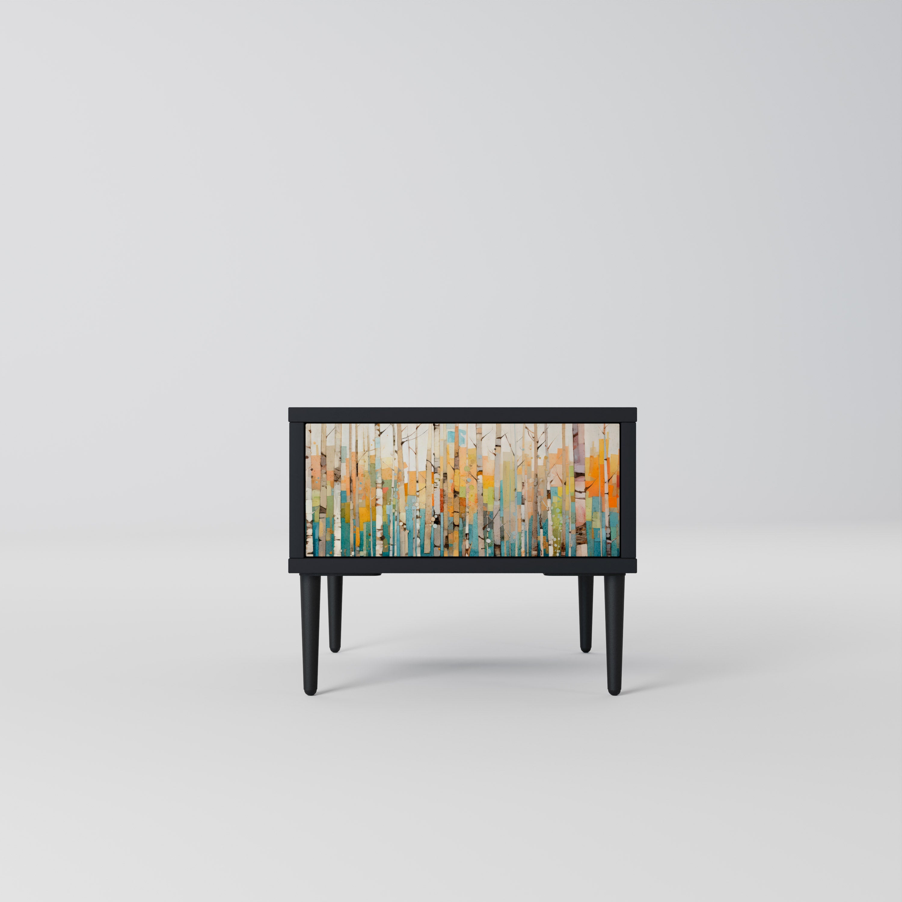BIRCH KALEIDOSCOPE Nachttisch in schwarzem Finish