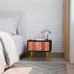 INDIAN FOLK Nachttisch in Schwarz