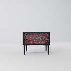 BROKEN LINES Nachttisch in Schwarz
