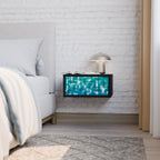 TURQUOISE RECTANGLES Nachttisch in Schwarz