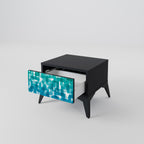 TURQUOISE RECTANGLES Nachttisch in Schwarz