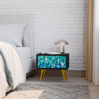 TURQUOISE RECTANGLES Nachttisch in Schwarz