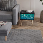 TURQUOISE RECTANGLES Nachttisch in Schwarz