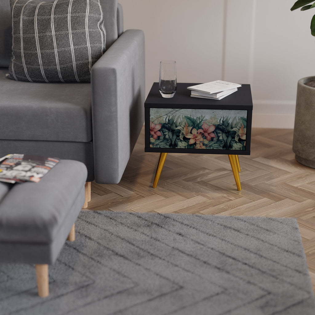 HEAVENLY BLOOM Nachttisch in Schwarz