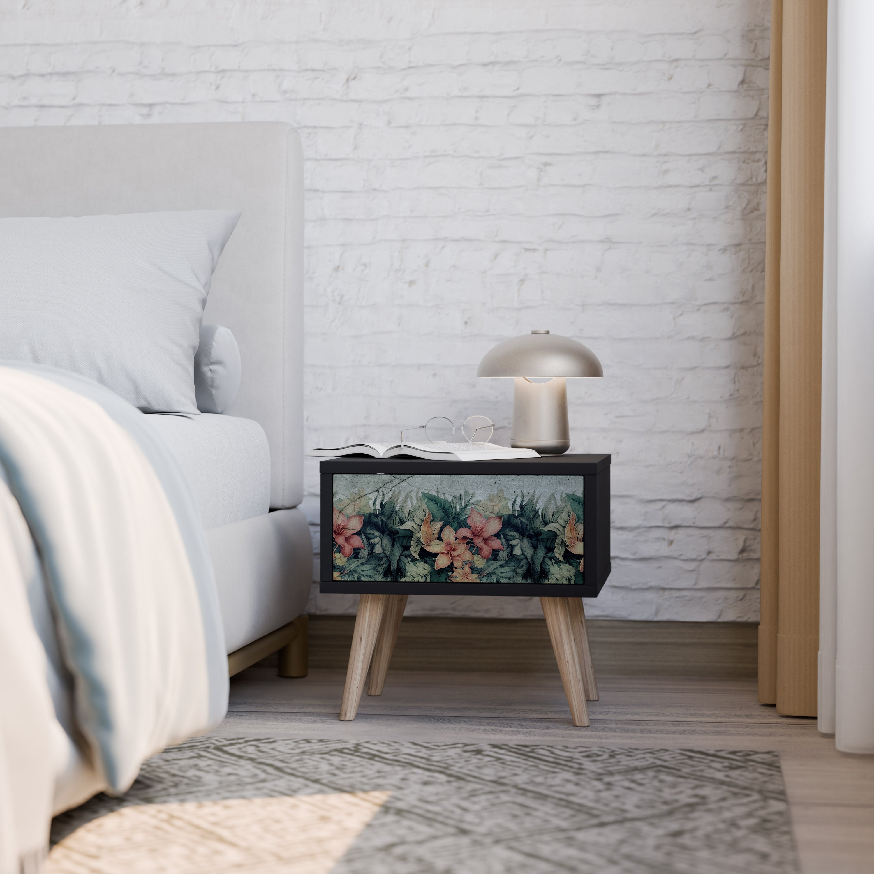 HEAVENLY BLOOM Nachttisch in Schwarz