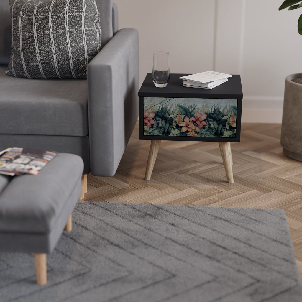 HEAVENLY BLOOM Nachttisch in Schwarz