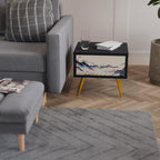 JAPANESE LANDSCAPE Nachttisch in Schwarz