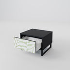 BOTANICAL SPARK Nightstand in Black Finish