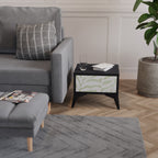 BOTANICAL SPARK Nightstand in Black Finish