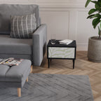 BOTANICAL SPARK Nightstand in Black Finish